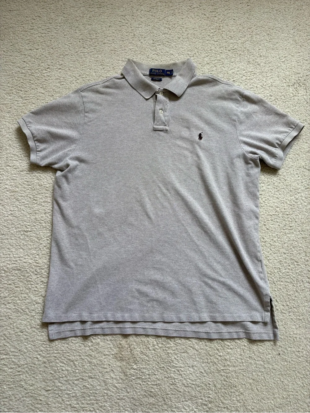 Polo Ralph Lauren heather grey short sleeve polo shirt black logo sz XXL preppy